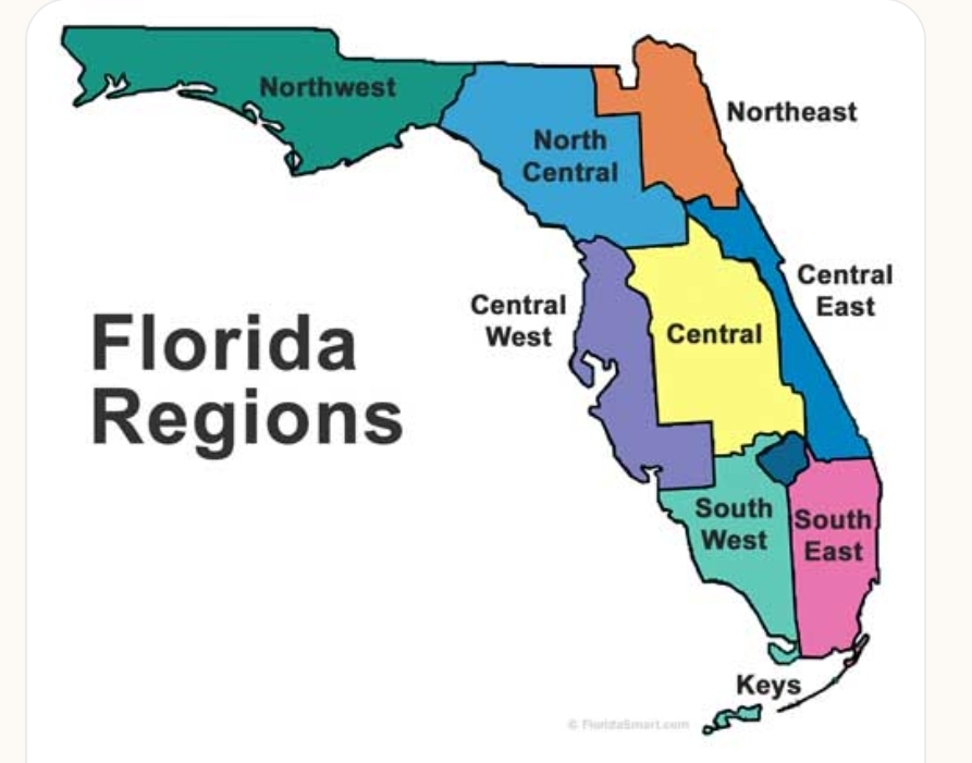 Florida regions map